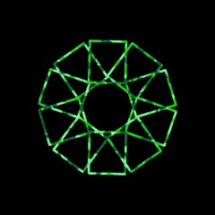 Abstract green circle design on black background