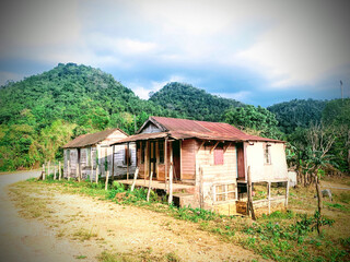 Fototapeta na wymiar old house_in the mountains_jamaican_rural