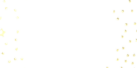 XMAS Stars - Holiday golden decoration, glitter frame isolated - PNG