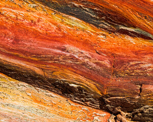 Bold cuts. Close-up of a sandstone cutting on Robinson Pass.