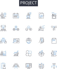 Project line icons collection. Adventure, Hospitality, Leisure, Exotic, Wanderlust, Culture, Destination vector and linear illustration. Experience,Ecotourism,Heritage outline signs set