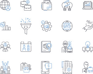 Wealth asset line icons collection. Gold, Real estate, Investment, Equity, Cryptocurrency, Stock, Luxury vector and linear illustration. Portfolio,Property,Assets outline signs set