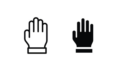 Fototapeta na wymiar hand up line, gloves icon design, Medical health care emergency aid clinic and medication, hand finger thumb pointing direction