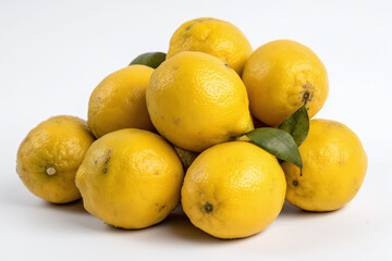 Citrons jaunes frais et juteux sur fond blanc » IA générative