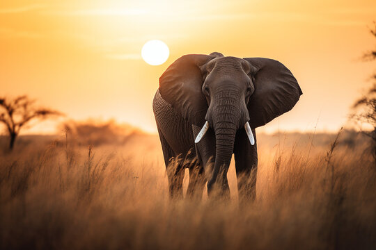 Imposanter Elefant in seiner natürlichen Umgebung