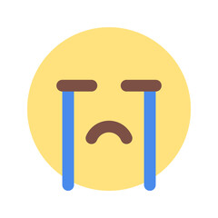 crying flat icon