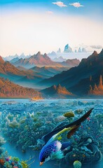 fish swimming made using Generative AI Technology.