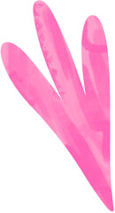 Pink cute decorative shape. Hand painted watercolor abstract form. Hand drawn png element isolated on transparent background.