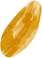 Ocher and beige contemporary shape. Textured modern form. Hand drawn png element isolated on transparent background.