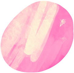 Milky and pink decorative element. Modern abstract round shape. Hand drawn png element isolated on transparent background.