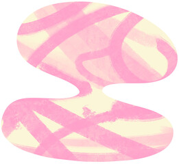 Milky and pink artistic element. Modern abstract shape. Hand drawn png element isolated on transparent background.