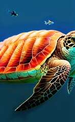 turtle on the beach made using Generative AI Technology.