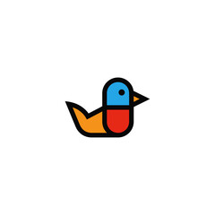 Bird and pill combination. Logo design.