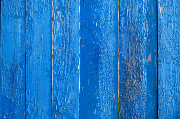 Fototapeta na wymiar wooden blue boards for the fence
