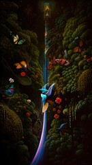 christmas tree in the night made using Generative AI Technology.