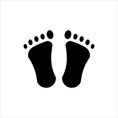 Fototapeta na wymiar Foot print icon. foot step icon for web and design. Vector illustration bare foot symbol on white background.