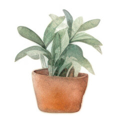 Watercolor Indoor Plants - Elements