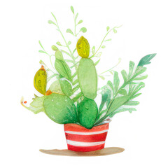Watercolor Indoor Plants - Elements