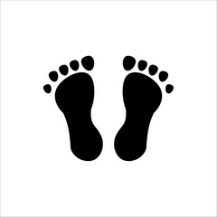 Fototapeta na wymiar Foot print icon. foot step icon for web and design. Vector illustration bare foot symbol on white background.