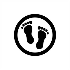 Foot print icon. foot step icon for web and design. Vector illustration bare foot symbol on white background.