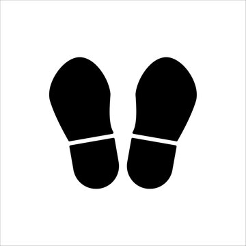 Foot print icon. foot step icon for web and design. Vector illustration bare foot symbol on white background.