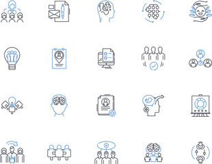 Regulation command line icons collection. Oversight, Governance, Regulation, Control, Management, Authority, Directive vector and linear illustration. Supervision,Jurisdiction,Leadership outline signs