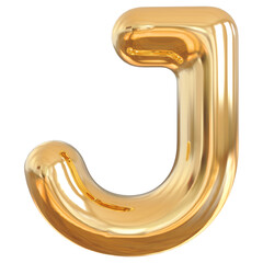 3d font letter J gold