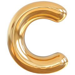 3d font letter C gold