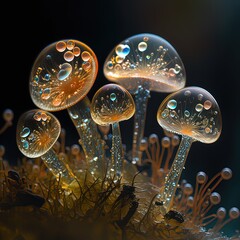 Rainbow mushroom. Generative ai 