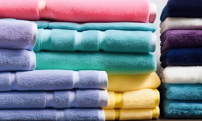 stack of colorful towels