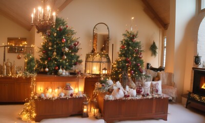 santa claus in a christmas tree