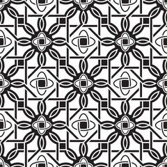 Vector seamless models. Modern stylish texture. Composition from regularly repeating geometrical element. Monochrome, simple. Vector illustrations.