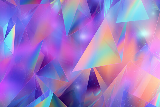 Holographic colorful 3d abstract background texture, for graphic elements or wallpaper. © Artofinnovation