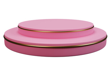 Pink Pastel Podium. Realistic 3d design stage podium