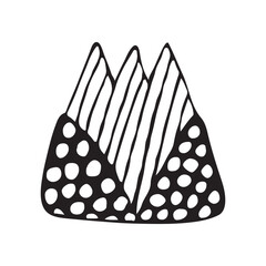 Abstract tulip vintage folk mini flowers garden plants isolated on white background. Vector illustration