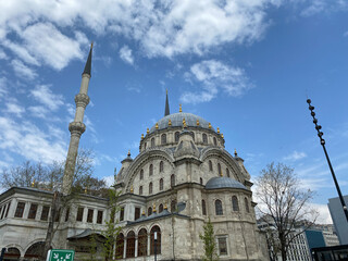 Fototapeta na wymiar Nusretiye Mosque is an ornate mosque located in the Tophane district of Beyoglu, Istanbul, Turkey.