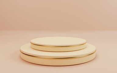 Pink Pastel Podium. Realistic 3d design stage podium