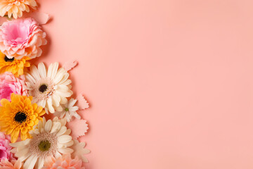 Pastel Blooms - A soft and dreamy floral background in pastel hues, perfect as a wallpaper, banner, or copy space - Generative AI technology