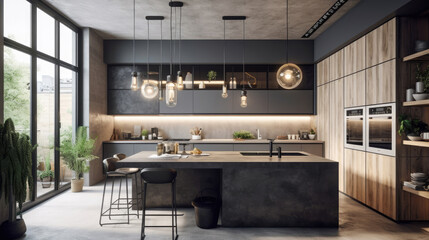 Kitchen interior architecture minimalist style