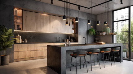 Kitchen interior architecture minimalist style