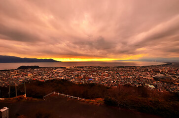 静岡県沼津港の夕景