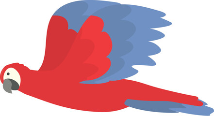 Fast macaw fly icon cartoon vector. Parrow bird. Jungle cute