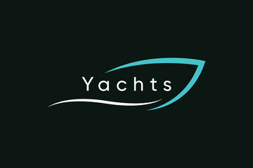 Blue ocean yachts logo design template