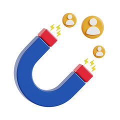 attract customer 3d render, transparent background, marketing and advertising