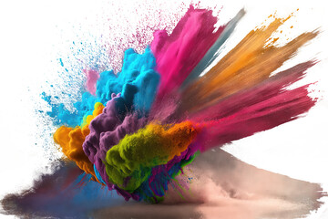 powder boom splash colorful isolated on white