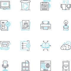 Key commerce linear icons set. E-commerce, Marketing, Sales, Retail, Products, Online, Platforms line vector and concept signs. Consumers,Digital,Payment outline illustrations