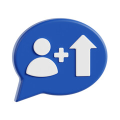 Fototapeta premium gain followers 3d render, transparent background, marketing and advertising