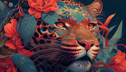 Amazing Colorful Magic Animal Fantasy Digital Artwork Illustration Pattern Background