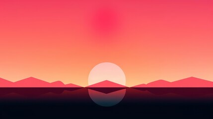 Fototapeta na wymiar Sunset Reflection Lake Beauty AI Generated