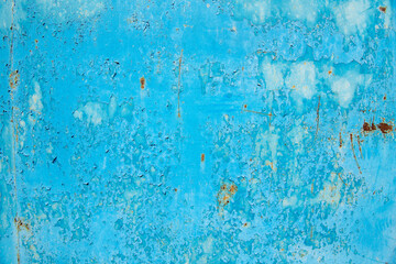 Painted in blue metal rusted background.